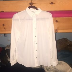 Flirty white sheer blouse